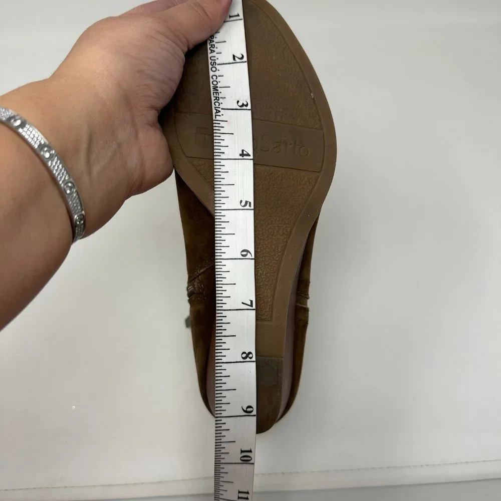 Franco Sarto Wera Wedge Soft Leather Ankle Booties Boots